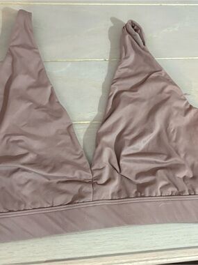Joy Spun Wireless Triangle Bralette in Brown. L. Super soft.